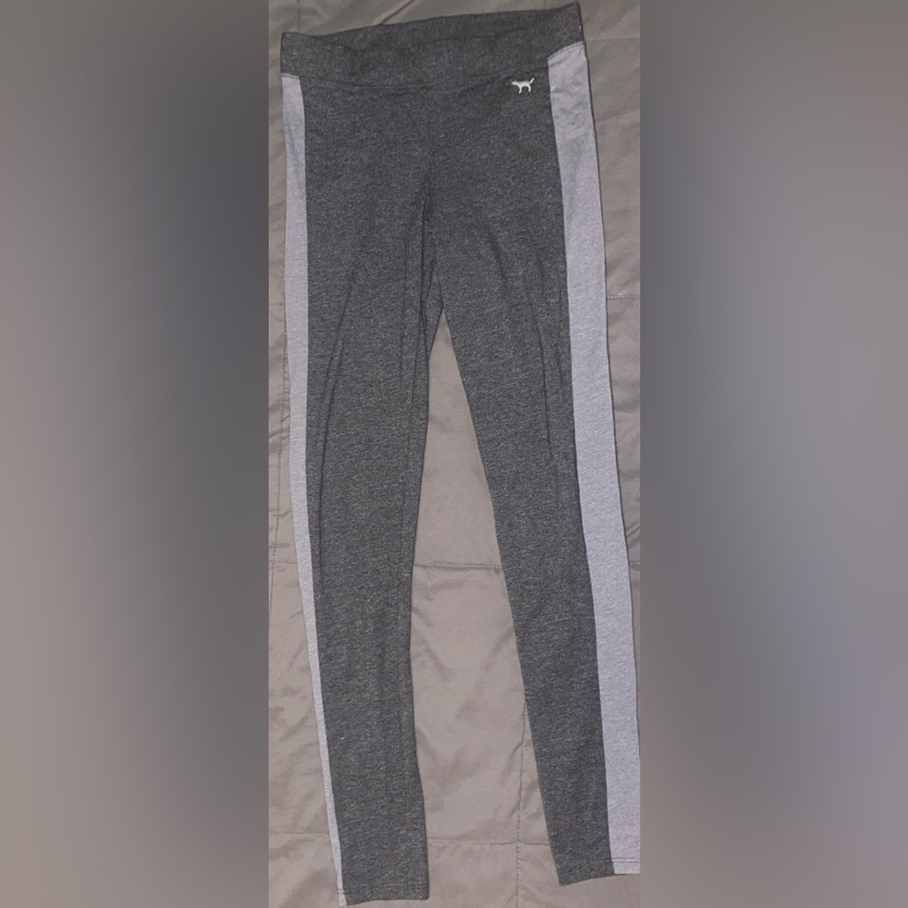 PINK Victoria's Secret Gray and White Leggings